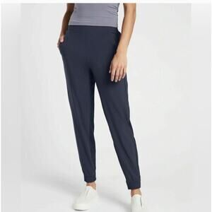 Athleta Jogger Pants Womens 4 Small Navy Blue Mid Rise Stretch Athleisure Gym